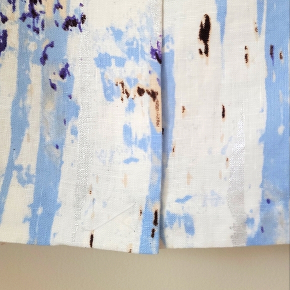 NWOT 100% Linen Kenar Midi Abstract Print Pencil Skirt, Lined, Size 6 - Picture 6 of 9